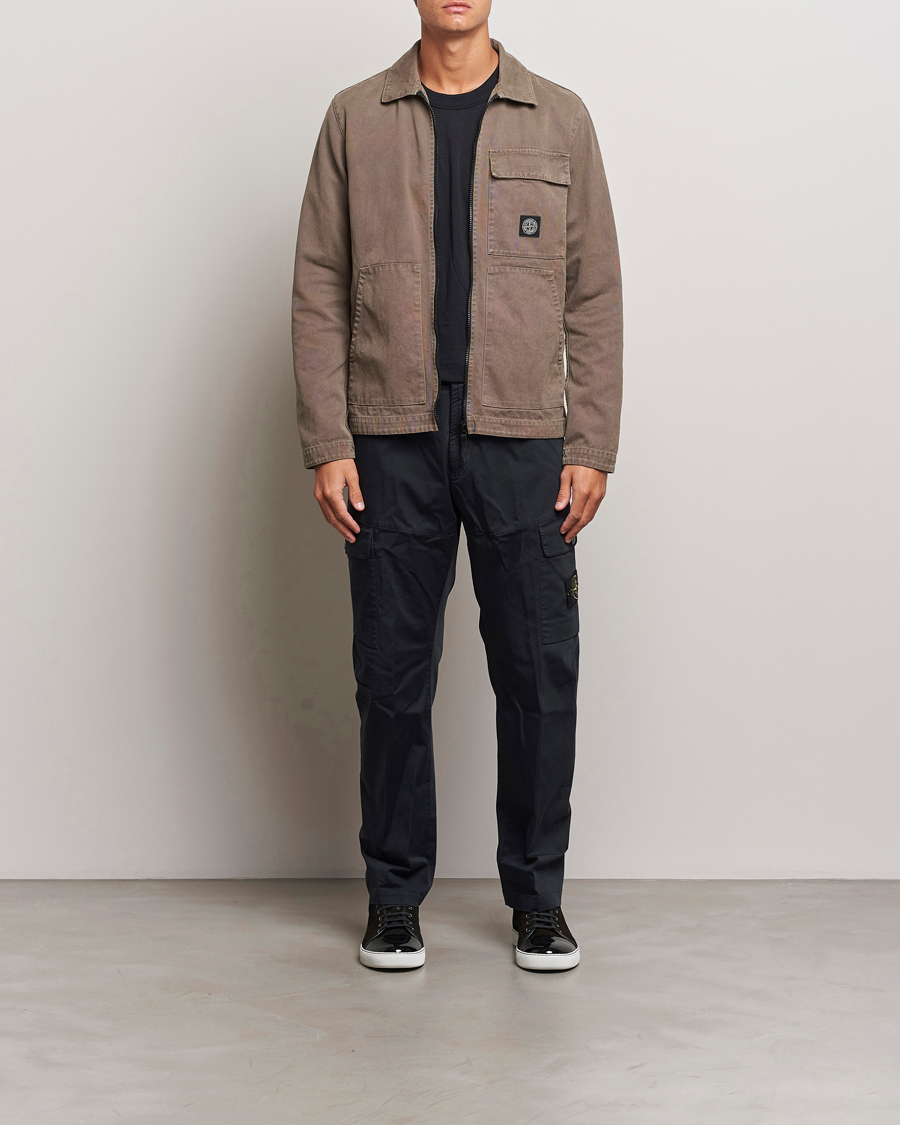 Men | Shirts | Stone Island | Panama Cotton Overshirt Walnut