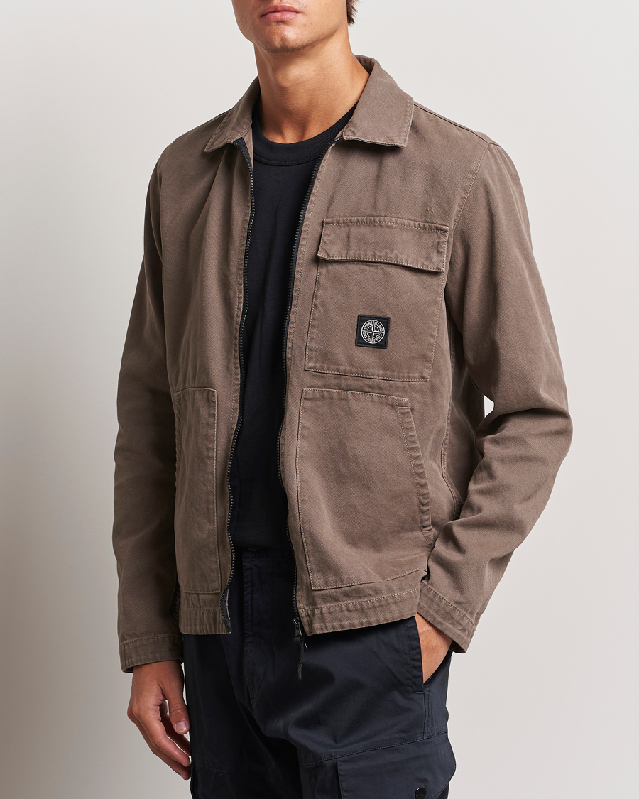 Men | Shirts | Stone Island | Panama Cotton Overshirt Walnut