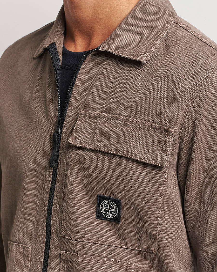 Men | Shirts | Stone Island | Panama Cotton Overshirt Walnut