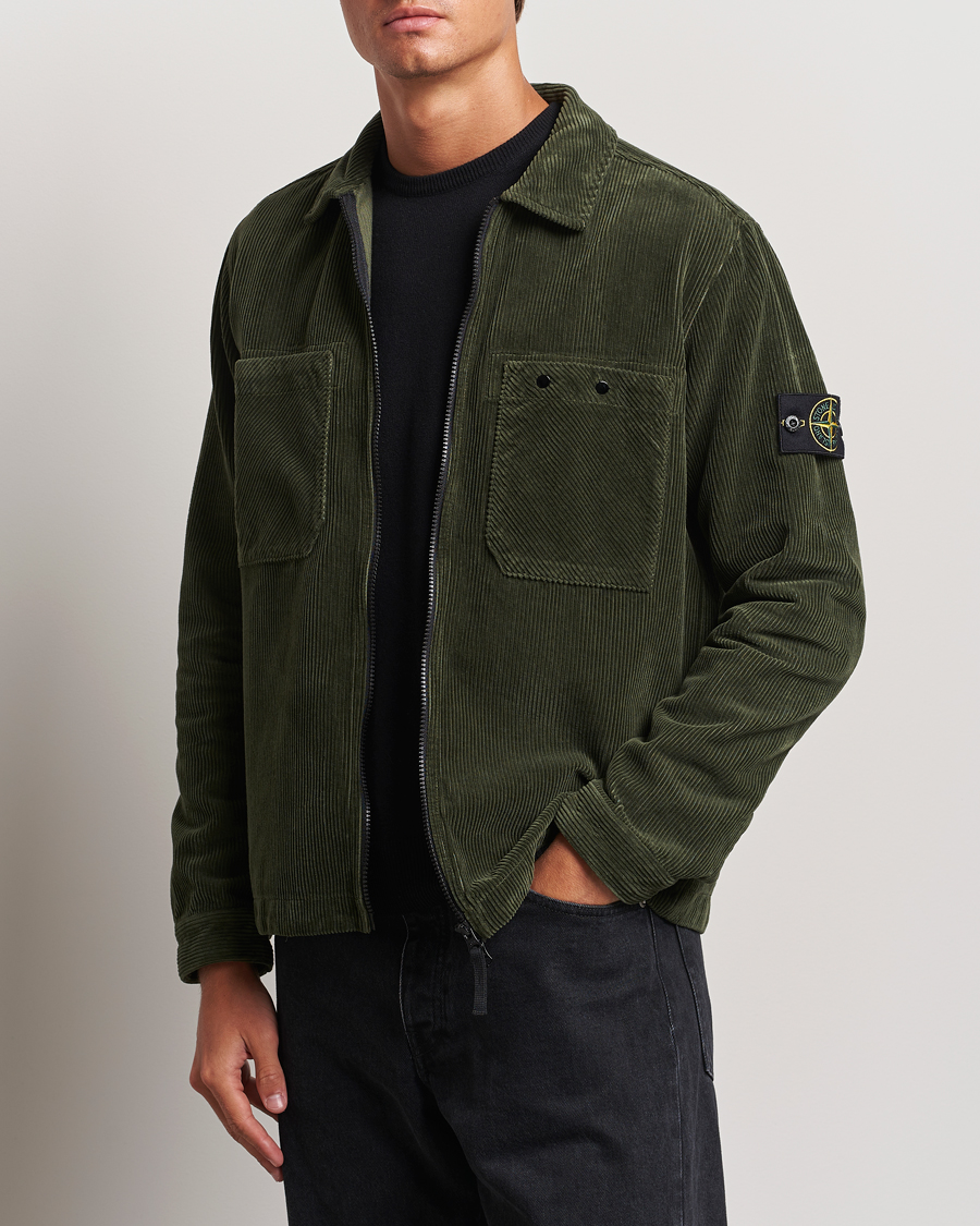 Men | Shirts | Stone Island | Garment Dyed Corduroy Overshirt Musk