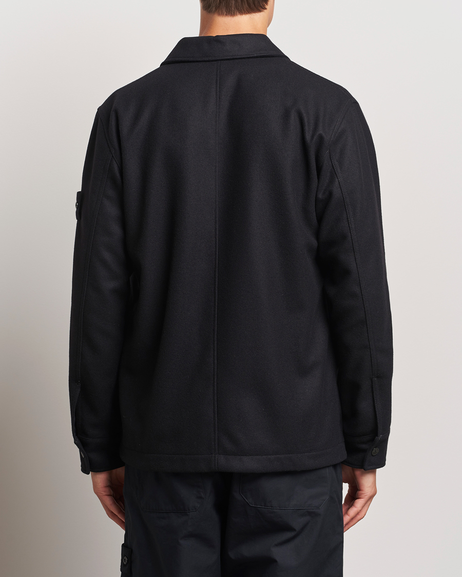 Men | Shirts | Stone Island | Ghost Wool/Nylon Flannel Overshirt Black
