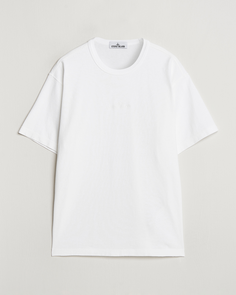 Men | T-Shirts | Stone Island | Old Dyed Cotton Logo T-Shirt White