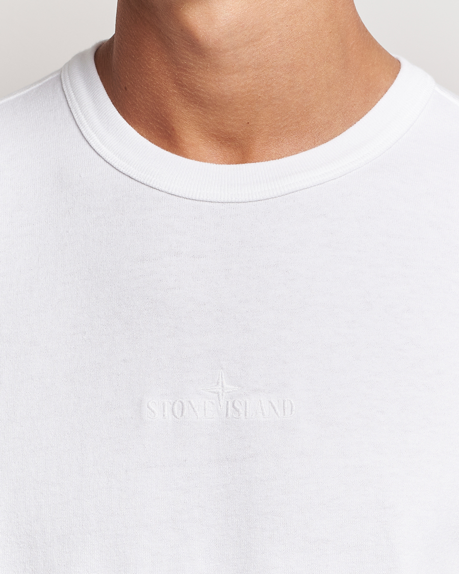 Men | T-Shirts | Stone Island | Old Dyed Cotton Logo T-Shirt White