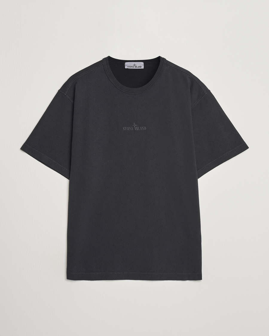 Men | T-Shirts | Stone Island | Old Dyed Cotton Logo T-Shirt Black