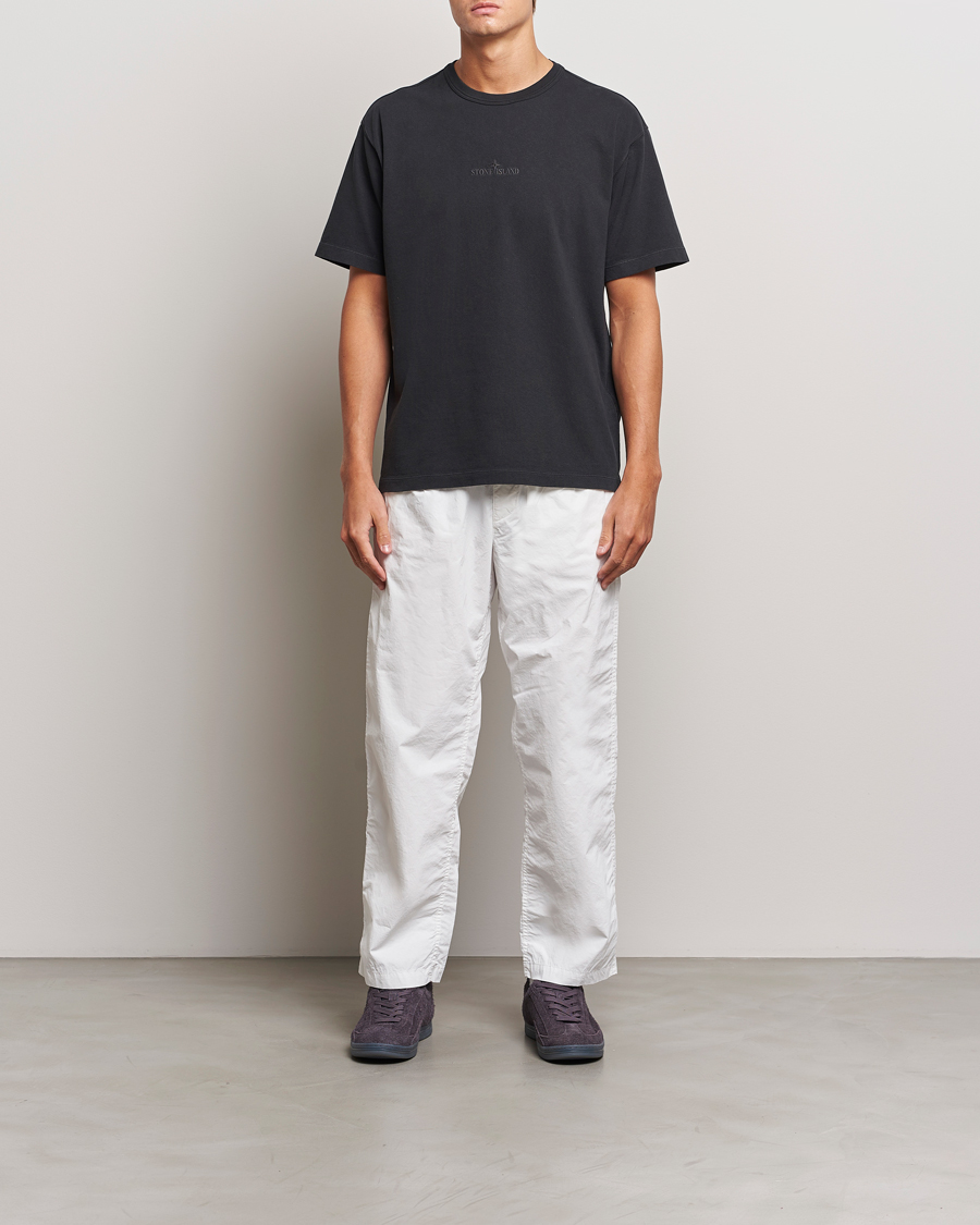 Men | T-Shirts | Stone Island | Old Dyed Cotton Logo T-Shirt Black