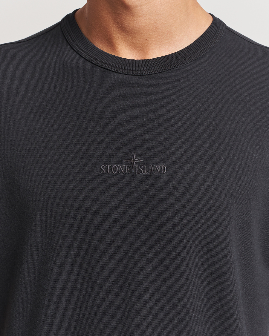 Men | T-Shirts | Stone Island | Old Dyed Cotton Logo T-Shirt Black