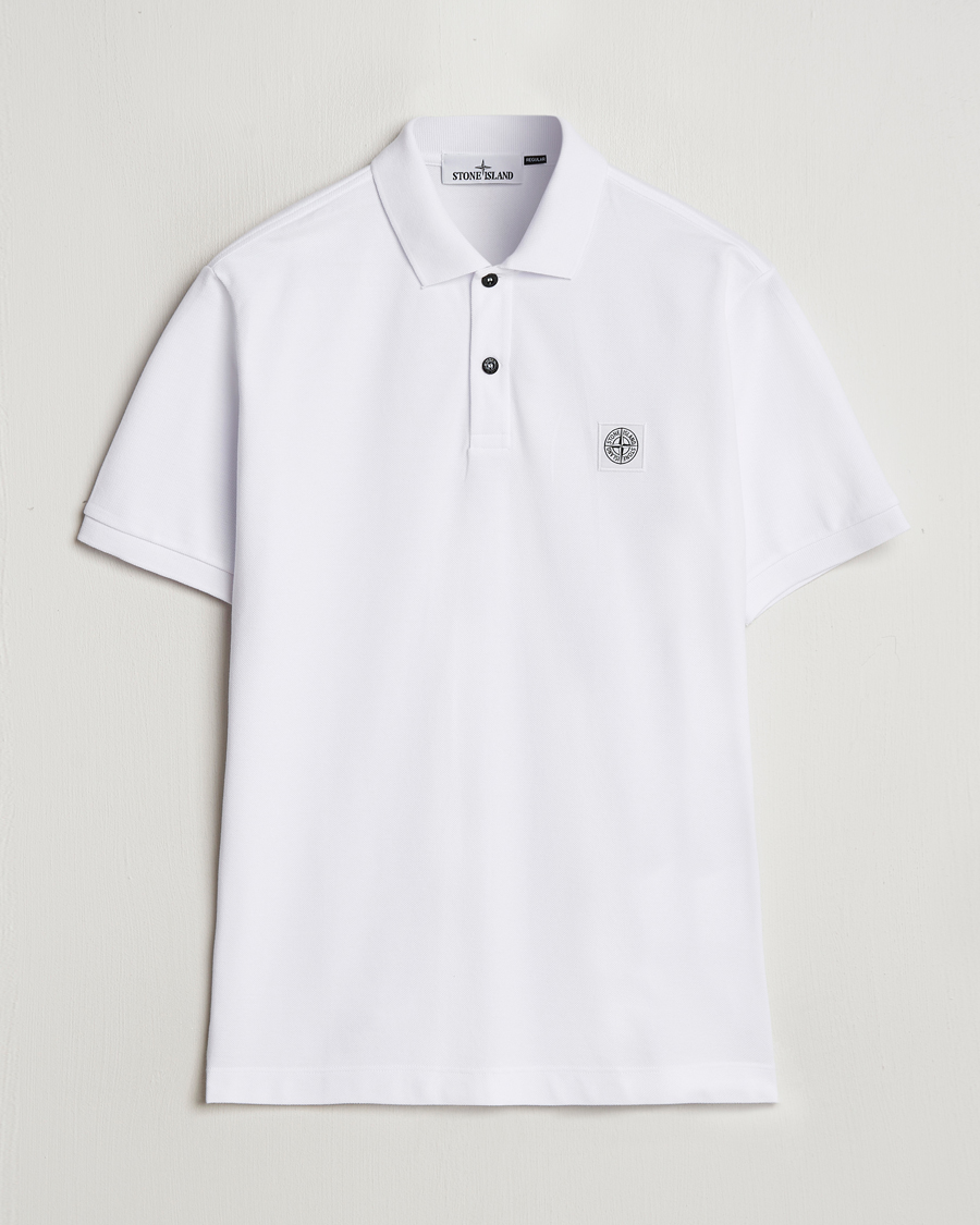 Men | Polo Shirts | Stone Island | Cotton Pique Polo White