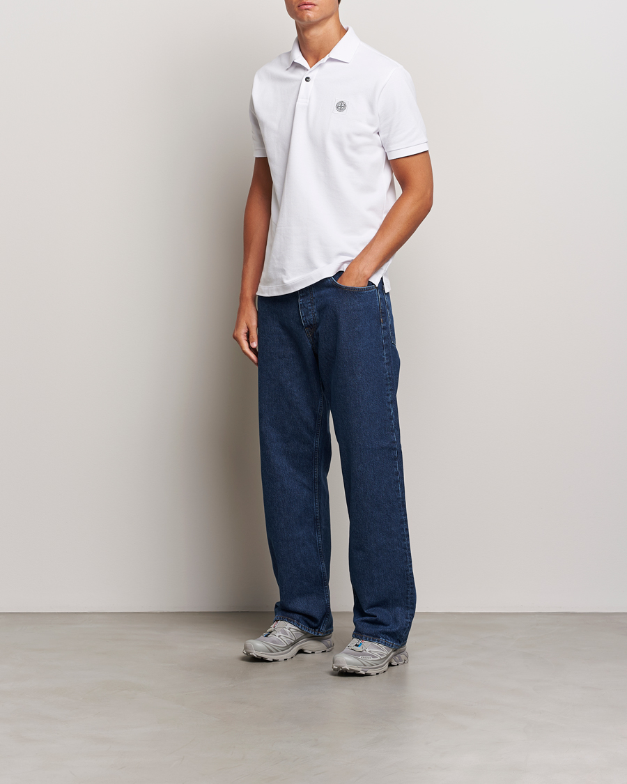 Men | Polo Shirts | Stone Island | Cotton Pique Polo White