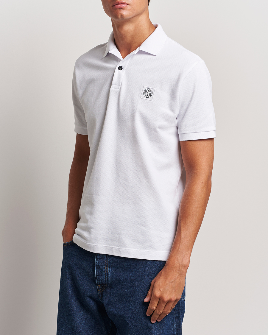 Men | Polo Shirts | Stone Island | Cotton Pique Polo White