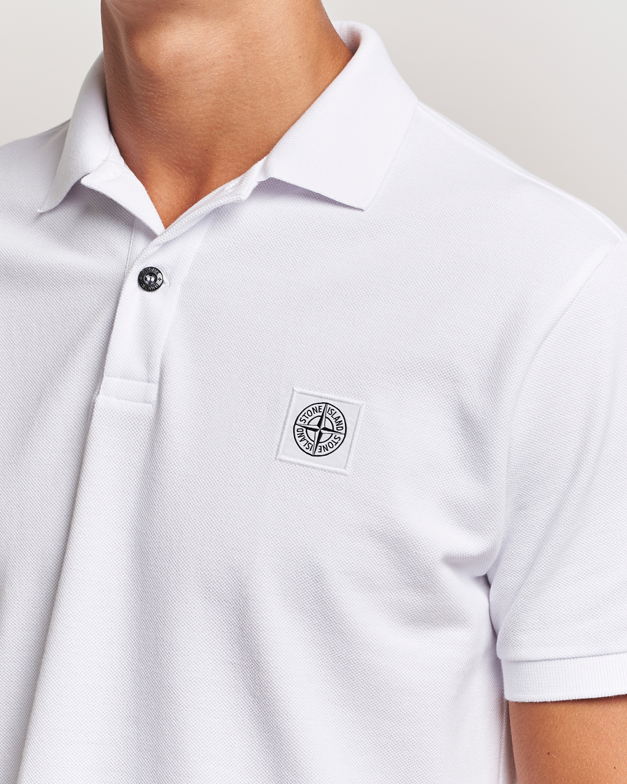 Men | Polo Shirts | Stone Island | Cotton Pique Polo White
