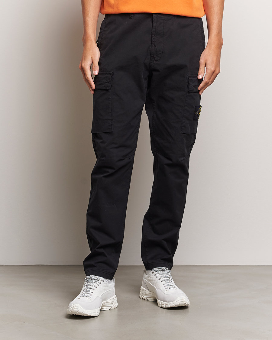Men | Trousers | Stone Island | Stretch Cotton Gabardine Trousers Black