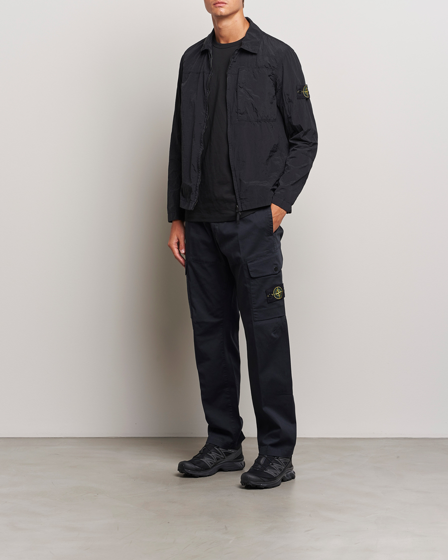 Men | Trousers | Stone Island | Cotton Satin Cargo Pants Navy Blue