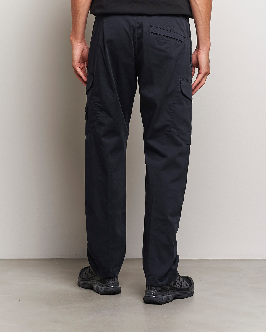 Men | Trousers | Stone Island | Cotton Satin Cargo Pants Navy Blue