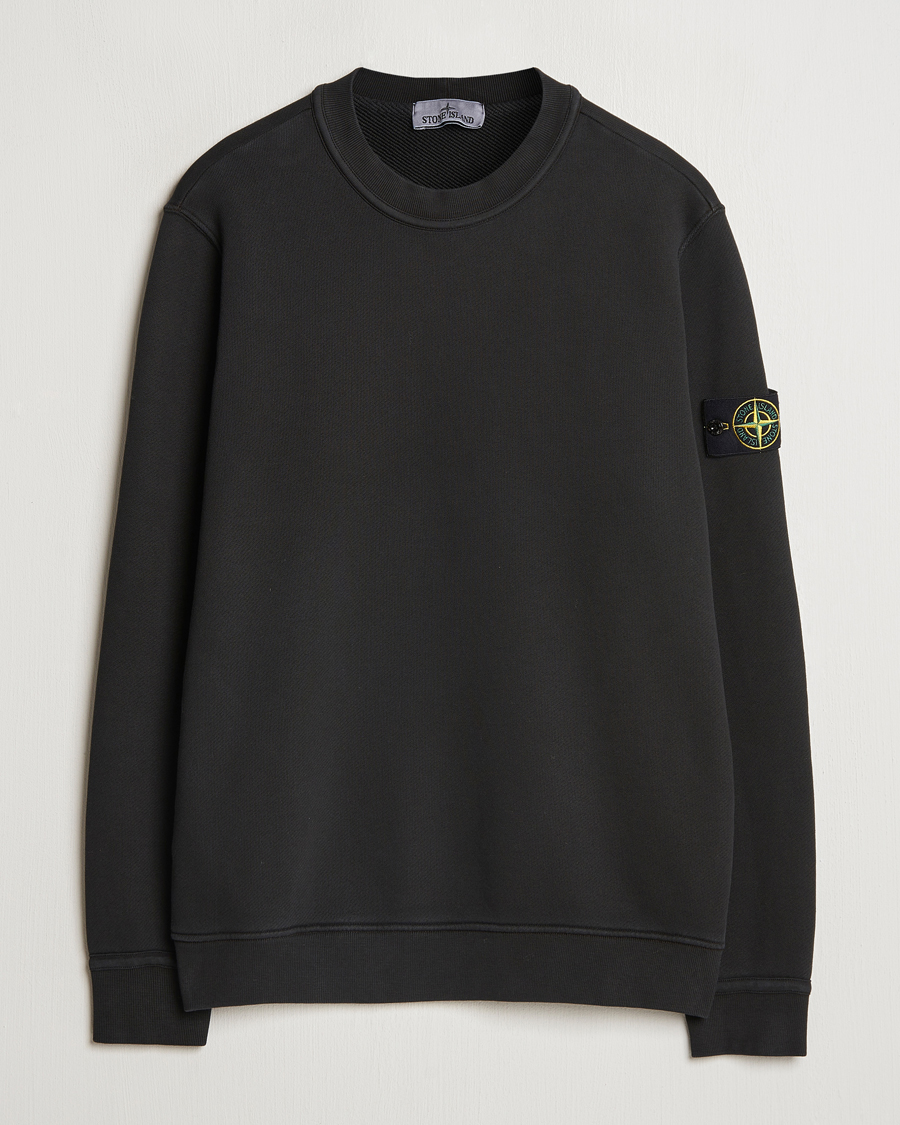 Men | Sweaters & Knitwear | Stone Island | Old Dyed Cotton Sweatshirt Black
