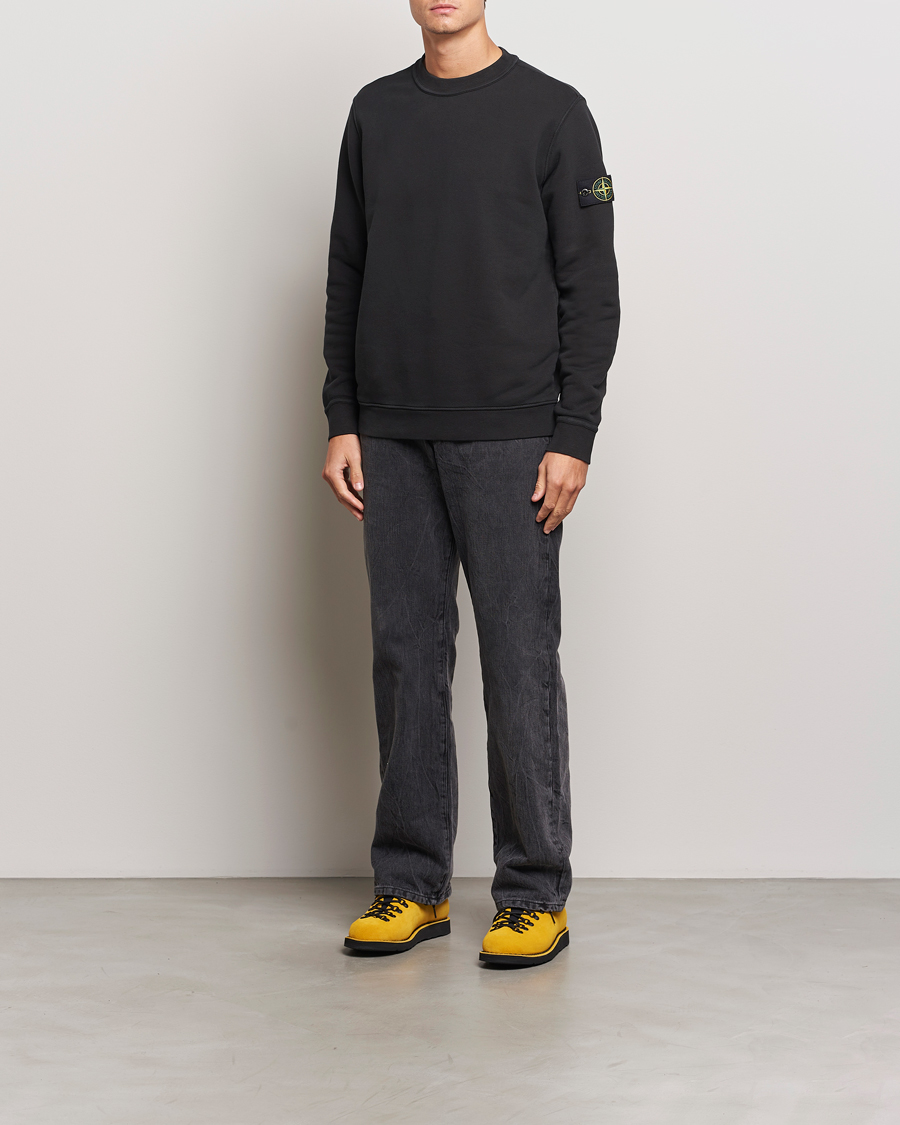 Men | Sweaters & Knitwear | Stone Island | Old Dyed Cotton Sweatshirt Black