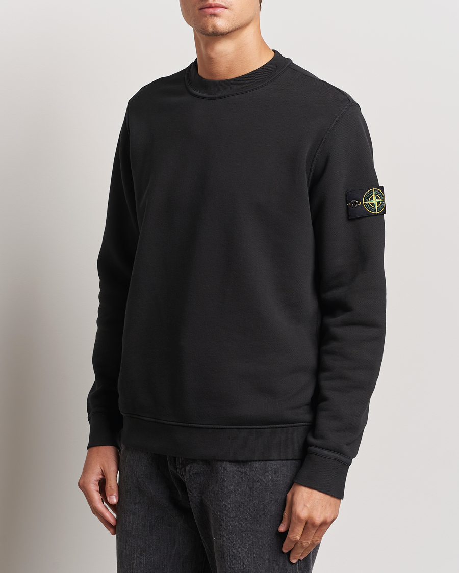 Men | Sweaters & Knitwear | Stone Island | Old Dyed Cotton Sweatshirt Black