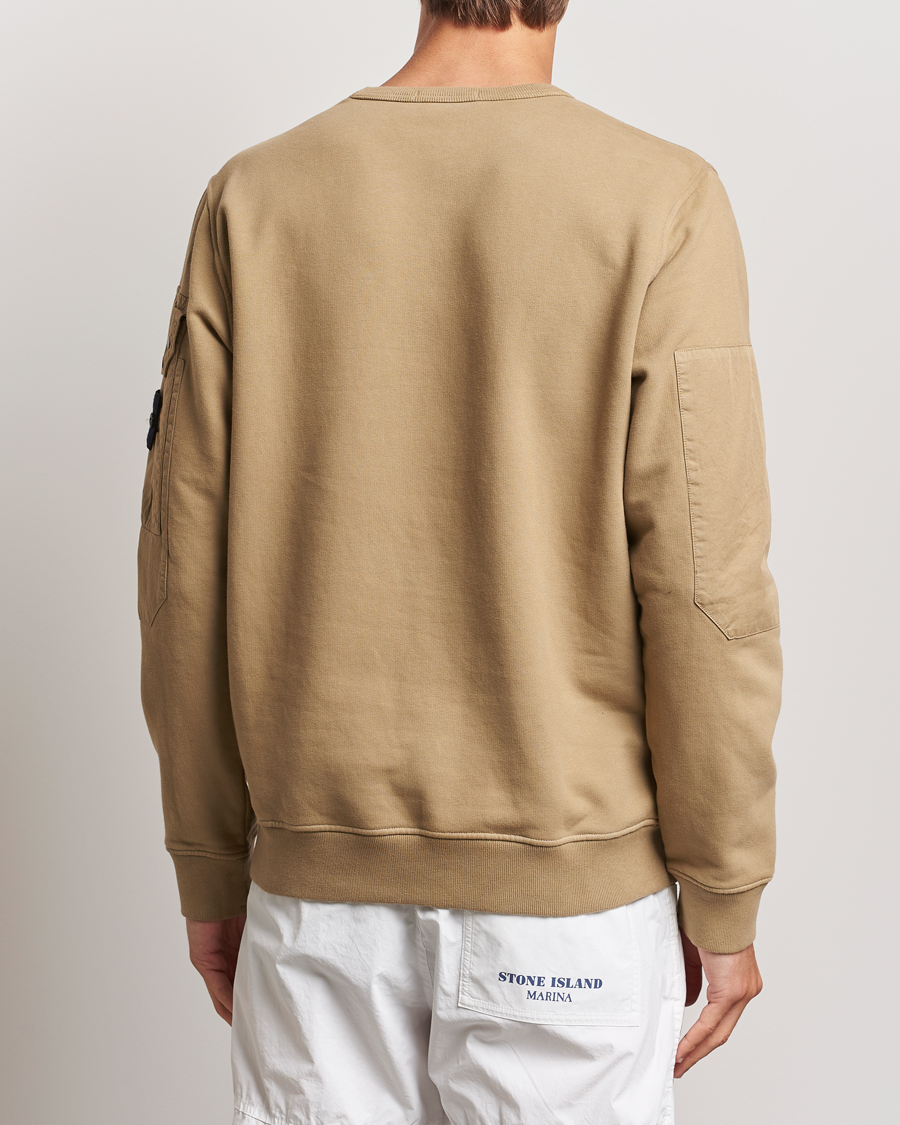 Men | Sweaters & Knitwear | Stone Island | Brushed Cotton Fleece Sweatshirt Biscuit