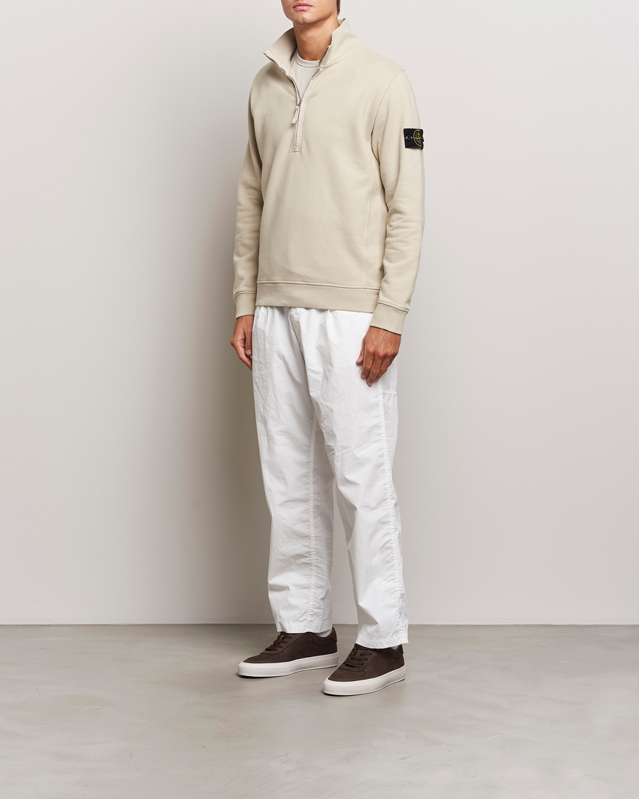 Men | Sweaters & Knitwear | Stone Island | Garment Dyed Fleece Half Zip Plaster
