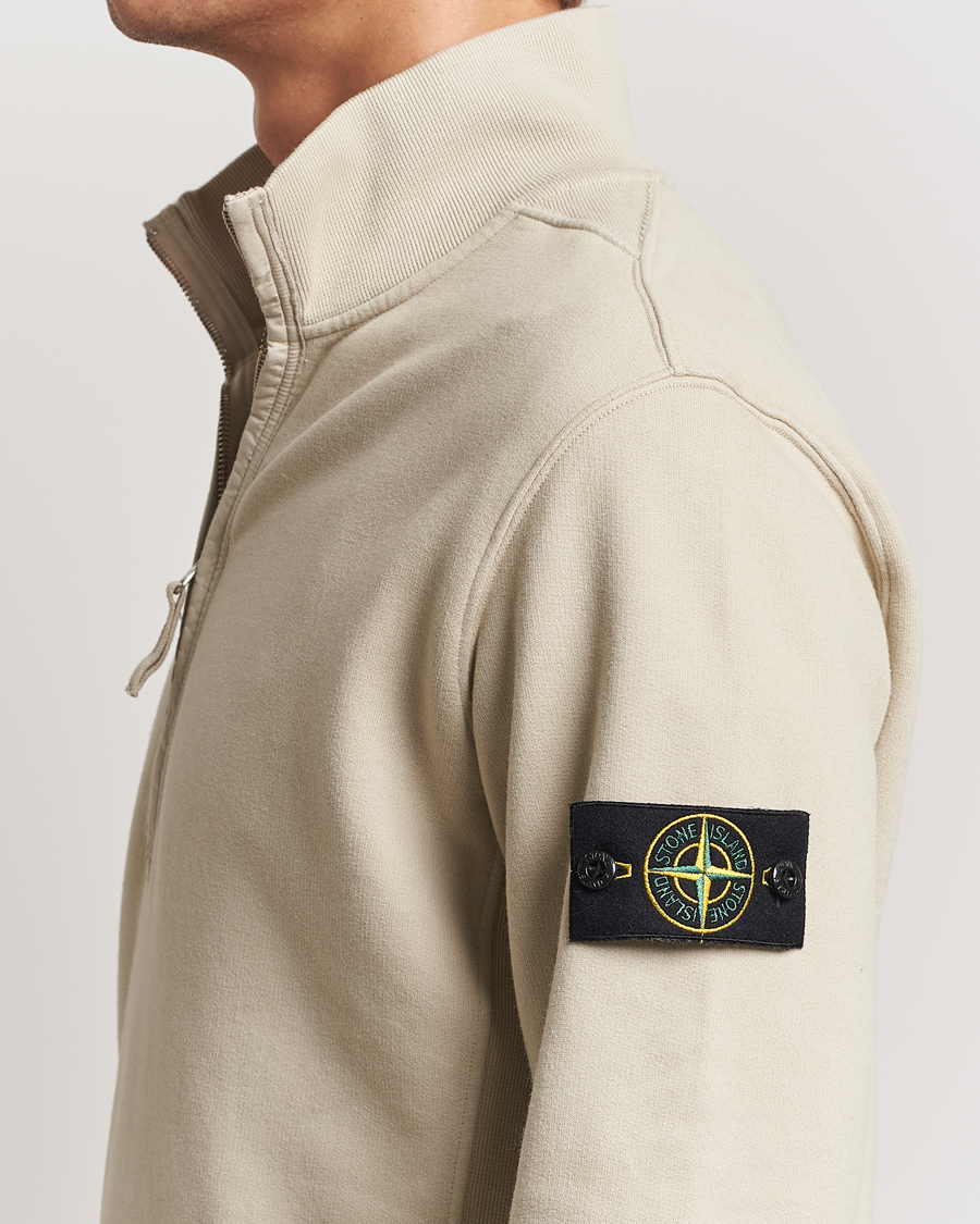Men | Sweaters & Knitwear | Stone Island | Garment Dyed Fleece Half Zip Plaster