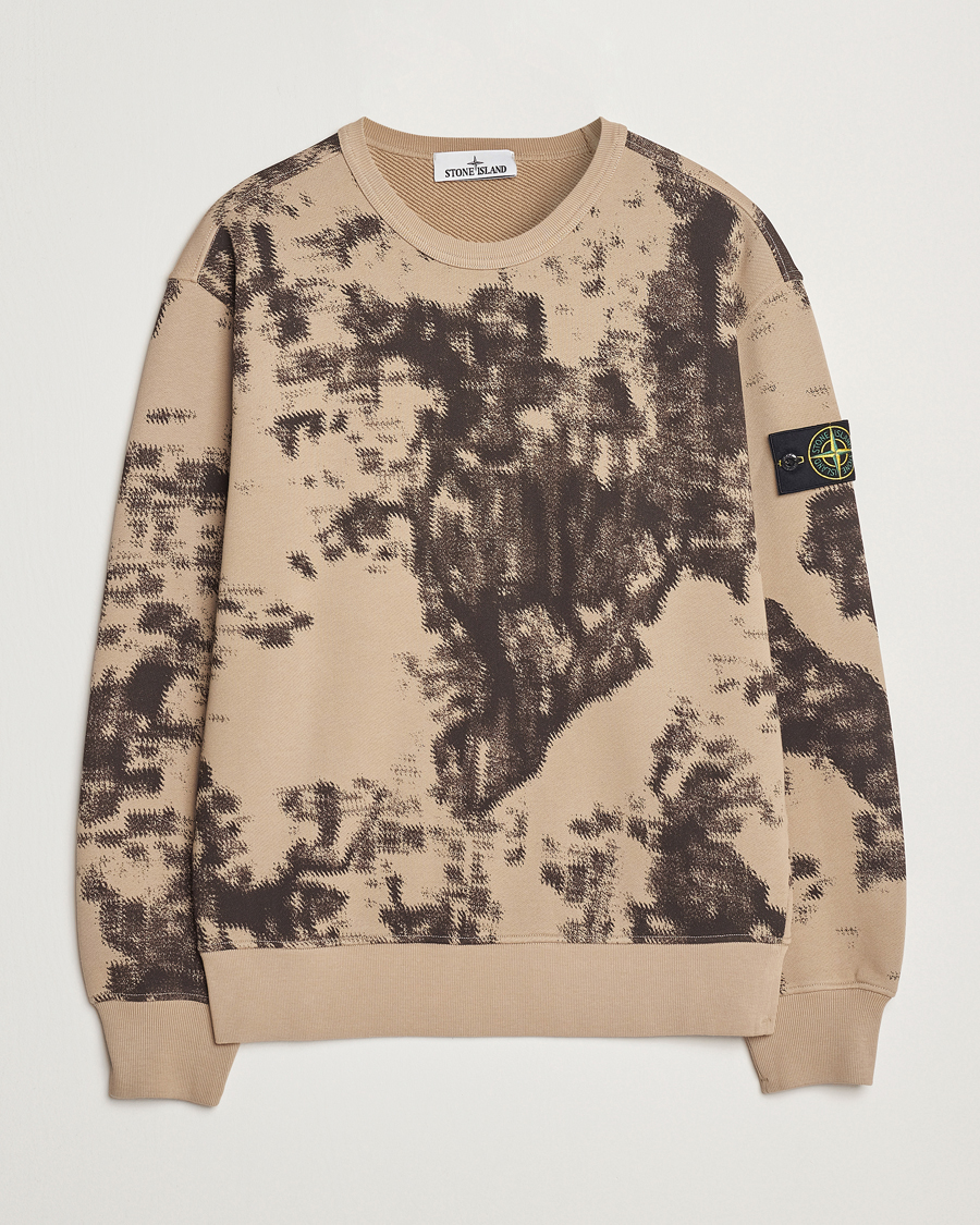 Men | Sweaters & Knitwear | Stone Island | Garment Dyed Fleece Camo Sweatshirt Dove Grey