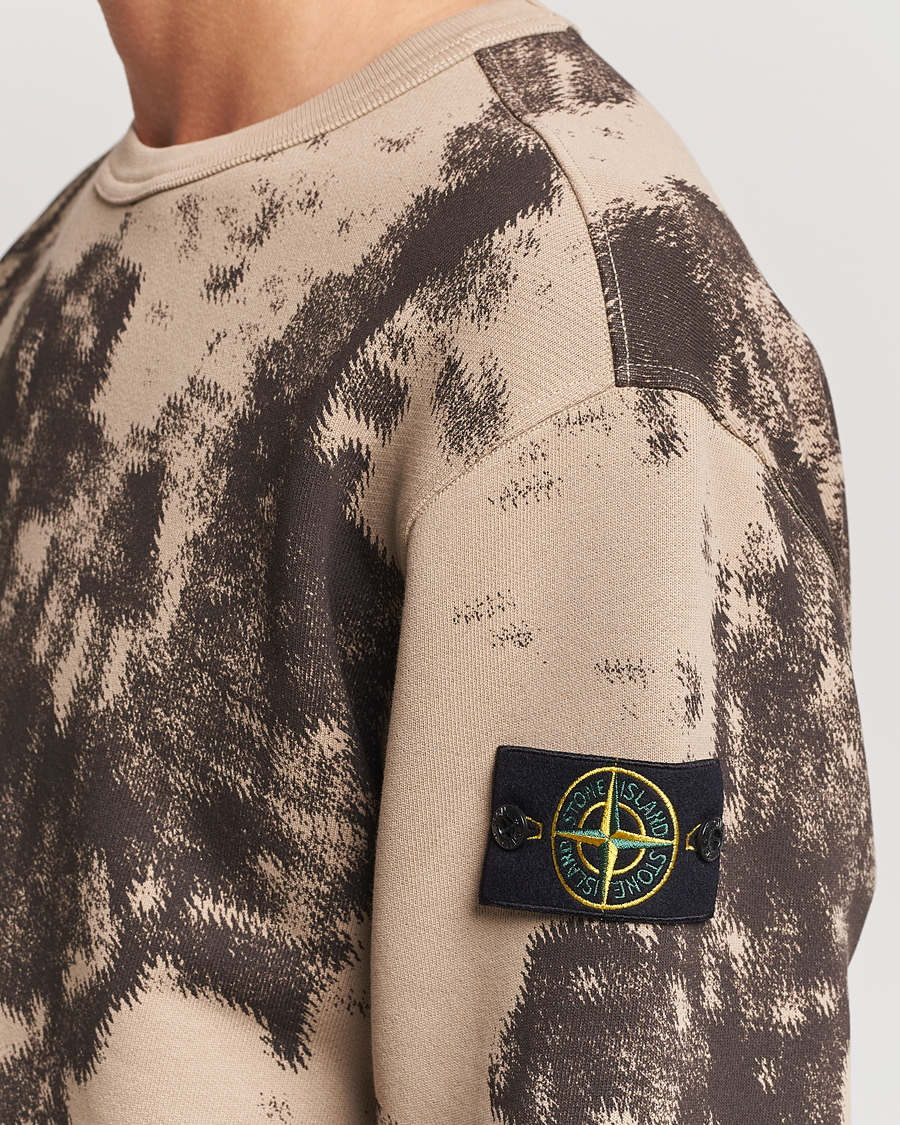Men | Sweaters & Knitwear | Stone Island | Garment Dyed Fleece Camo Sweatshirt Dove Grey