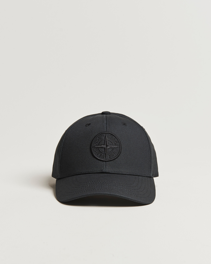 Men | Stone Island Cotton Rep Logo Cap Black | Stone Island | Cotton Rep Logo Cap Black
