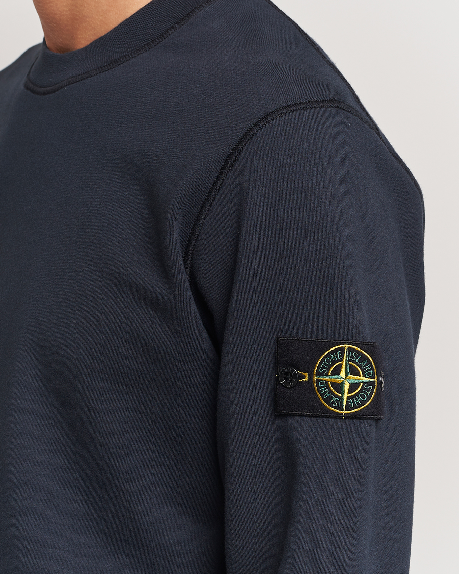 Men | Sweaters & Knitwear | Stone Island | Garment Dyed Fleece Sweatshirt Navy Blue