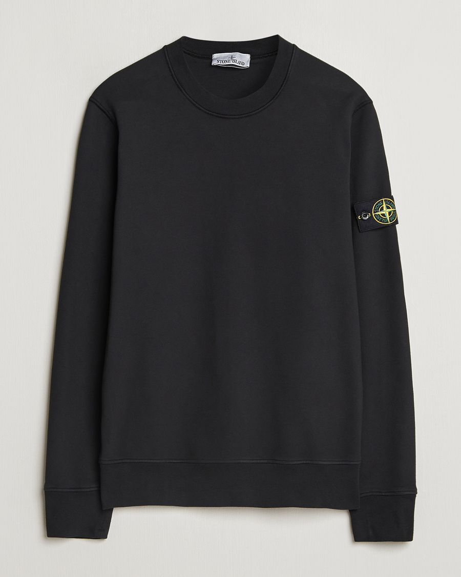Men | Sweaters & Knitwear | Stone Island | Garment Dyed Fleece Sweatshirt Black