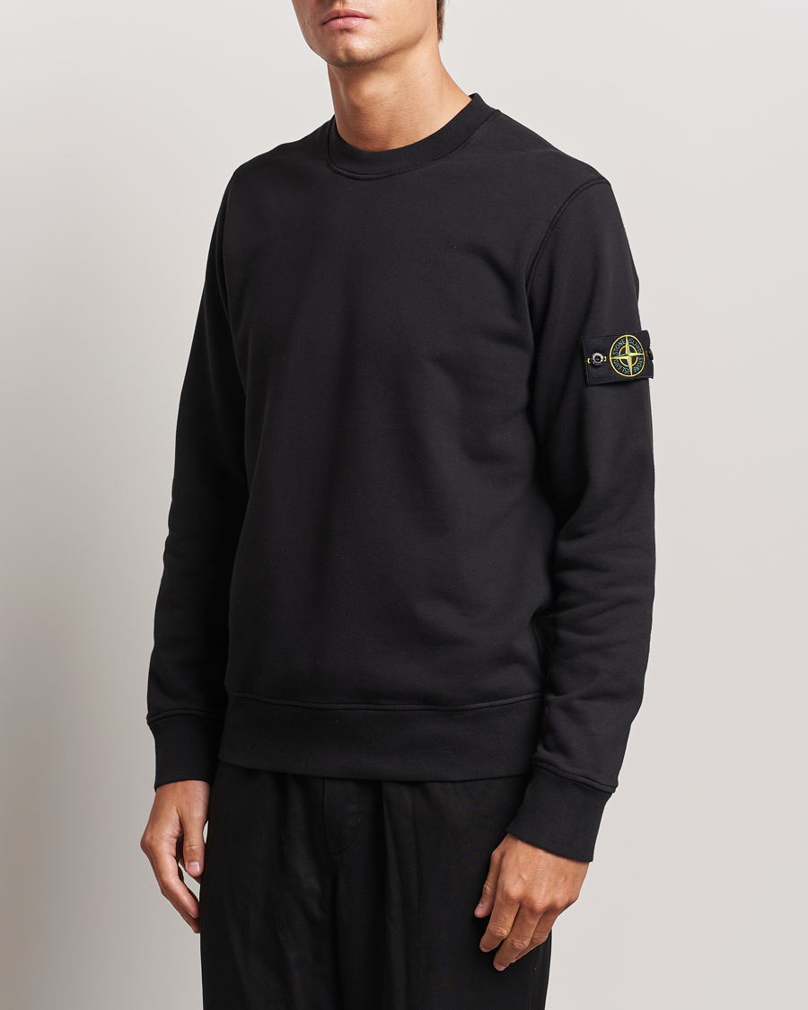 Men | Sweaters & Knitwear | Stone Island | Garment Dyed Fleece Sweatshirt Black