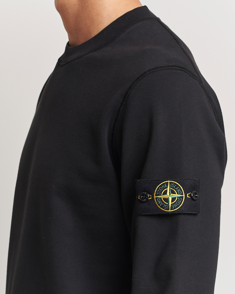 Men | Sweaters & Knitwear | Stone Island | Garment Dyed Fleece Sweatshirt Black
