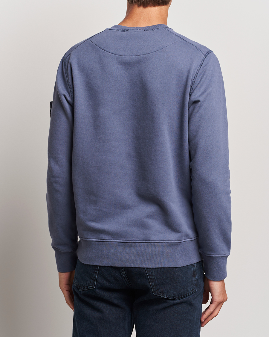 Men | Sweaters & Knitwear | Stone Island | Garment Dyed Fleece Sweatshirt Mid Blue