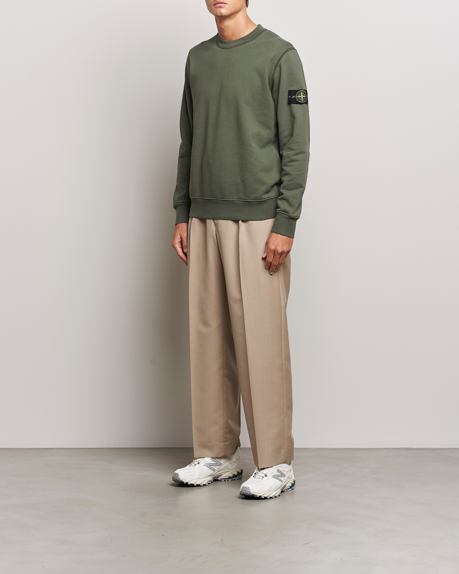 Men | Sweaters & Knitwear | Stone Island | Garment Dyed Fleece Sweatshirt Musk