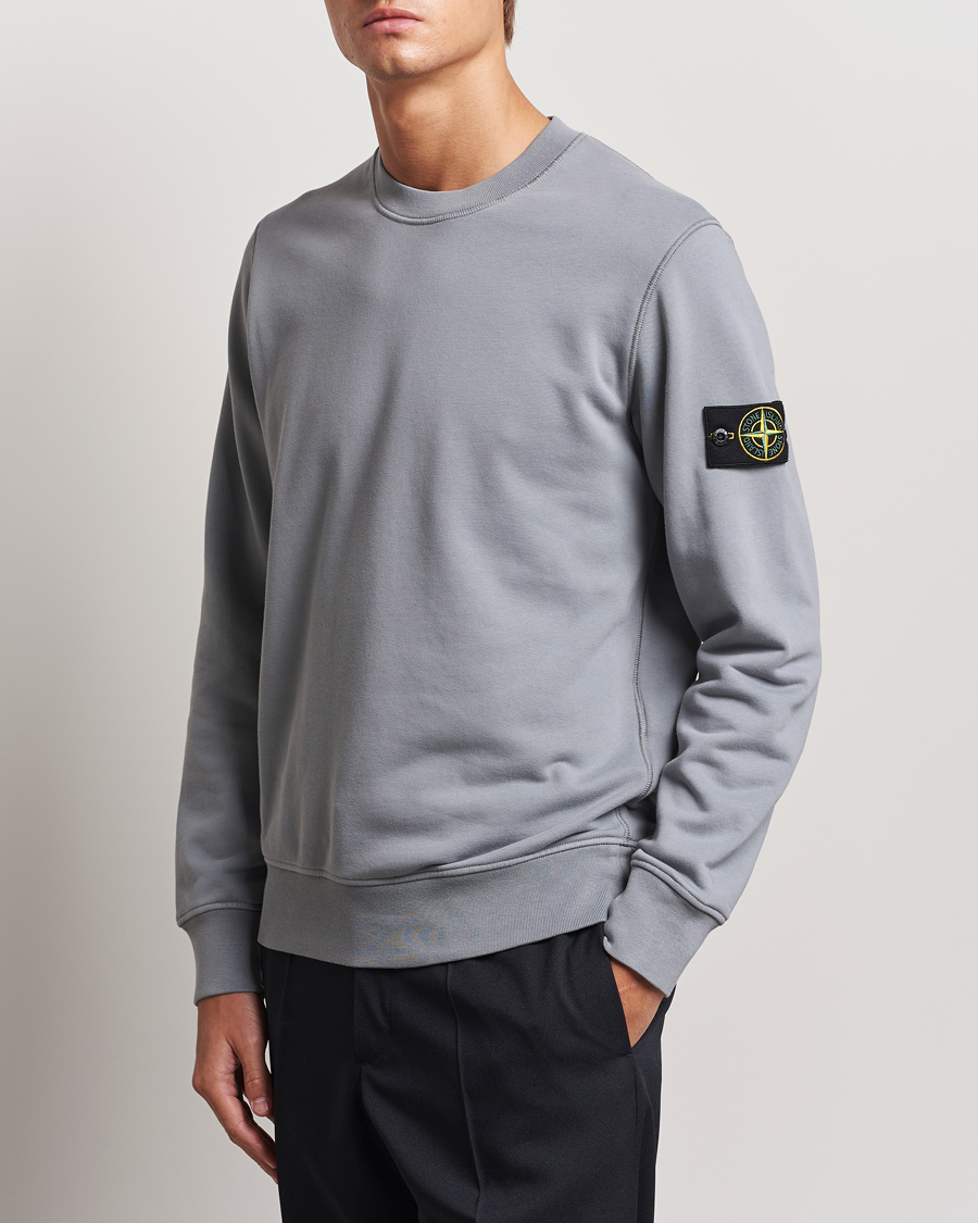 Men | Sweaters & Knitwear | Stone Island | Garment Dyed Fleece Sweatshirt Grey Green