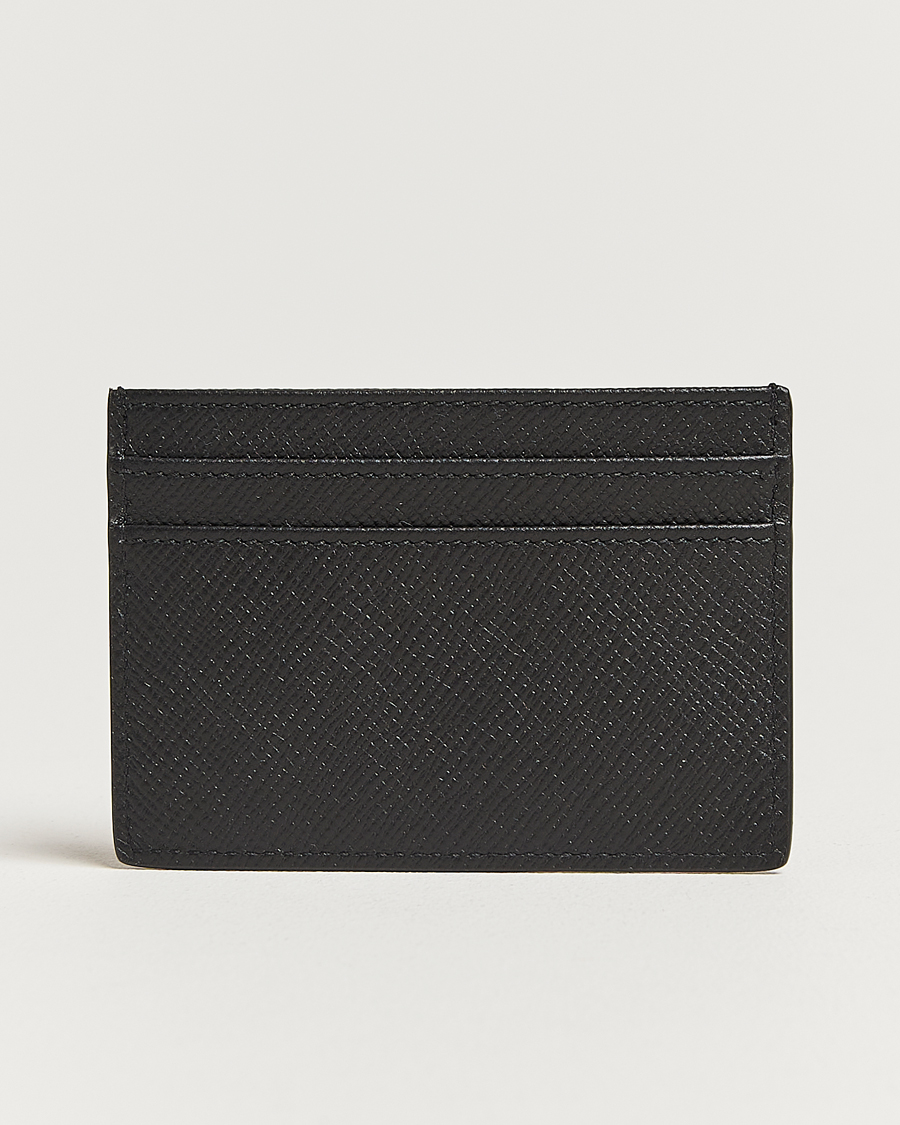 Men | Wallets | Smythson | Panama Flat Cardholder Black