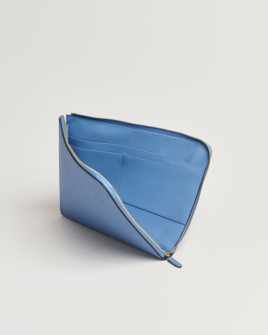 Men | Smythson Panama Small Laptop Case Nile Blue | Smythson | Panama Small Laptop Case Nile Blue
