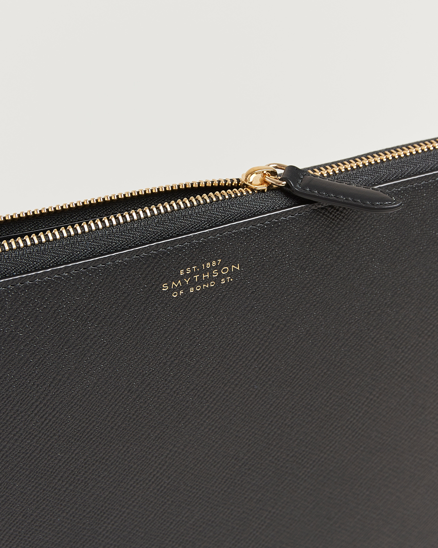 Men | Bags | Smythson | Panama Large Laptop Case Black