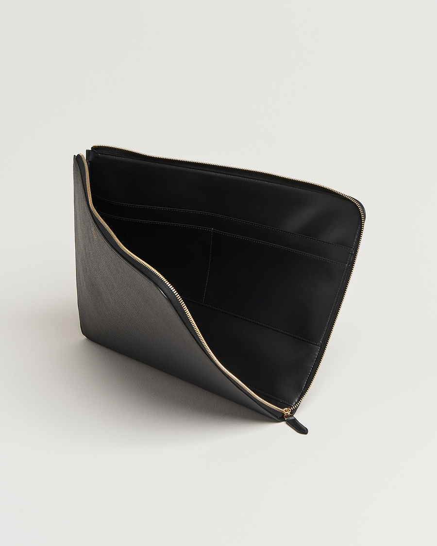 Men | Bags | Smythson | Panama Large Laptop Case Black