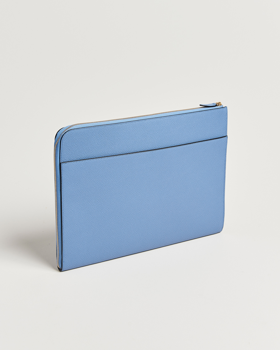 Men | Bags | Smythson | Panama Large Laptop Case Nile Blue