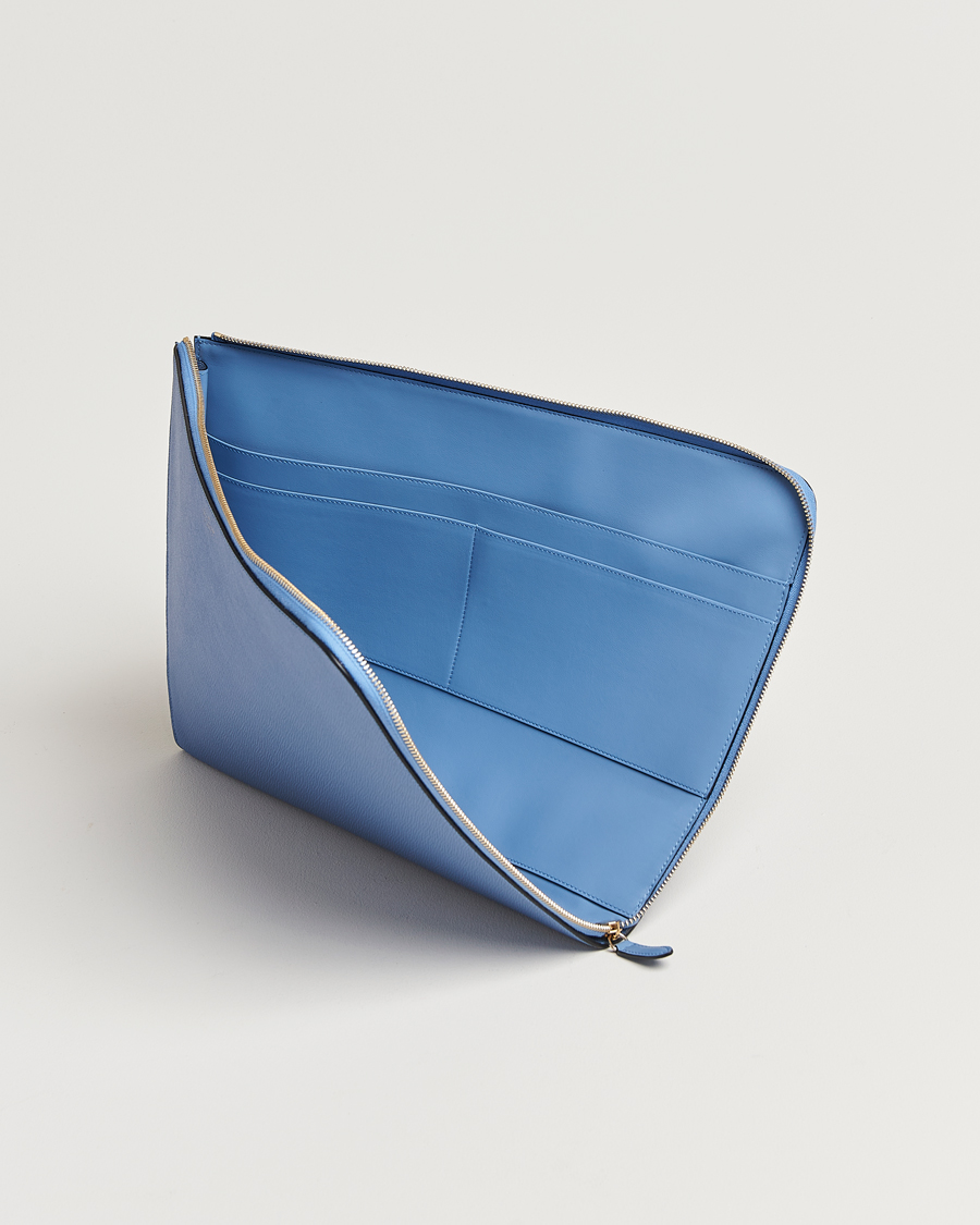 Men | Bags | Smythson | Panama Large Laptop Case Nile Blue