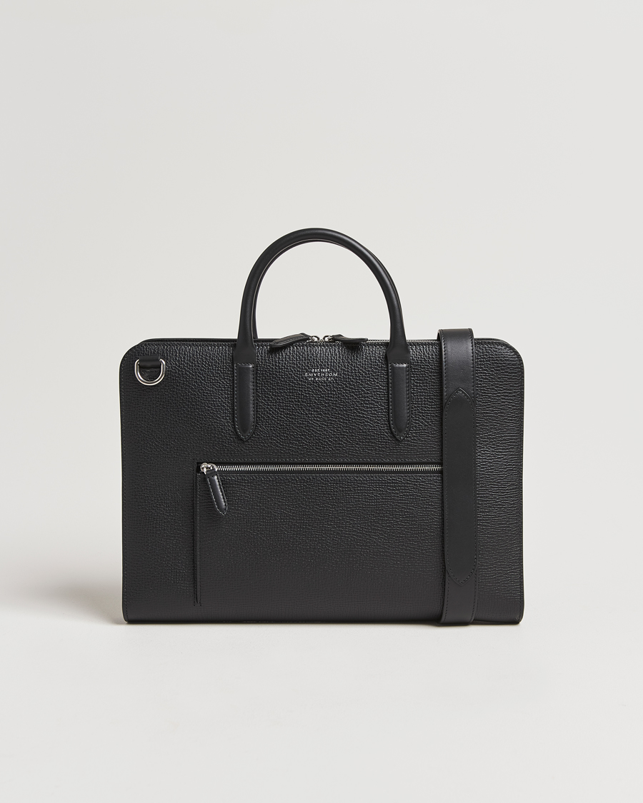 Men | Bags | Smythson | Ludlow Ultra Slim Brefcase With Zip Front Black