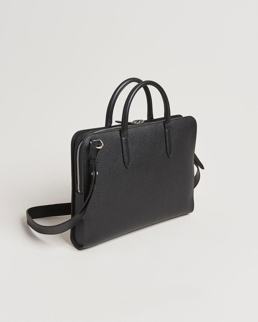 Men | Bags | Smythson | Ludlow Ultra Slim Brefcase With Zip Front Black