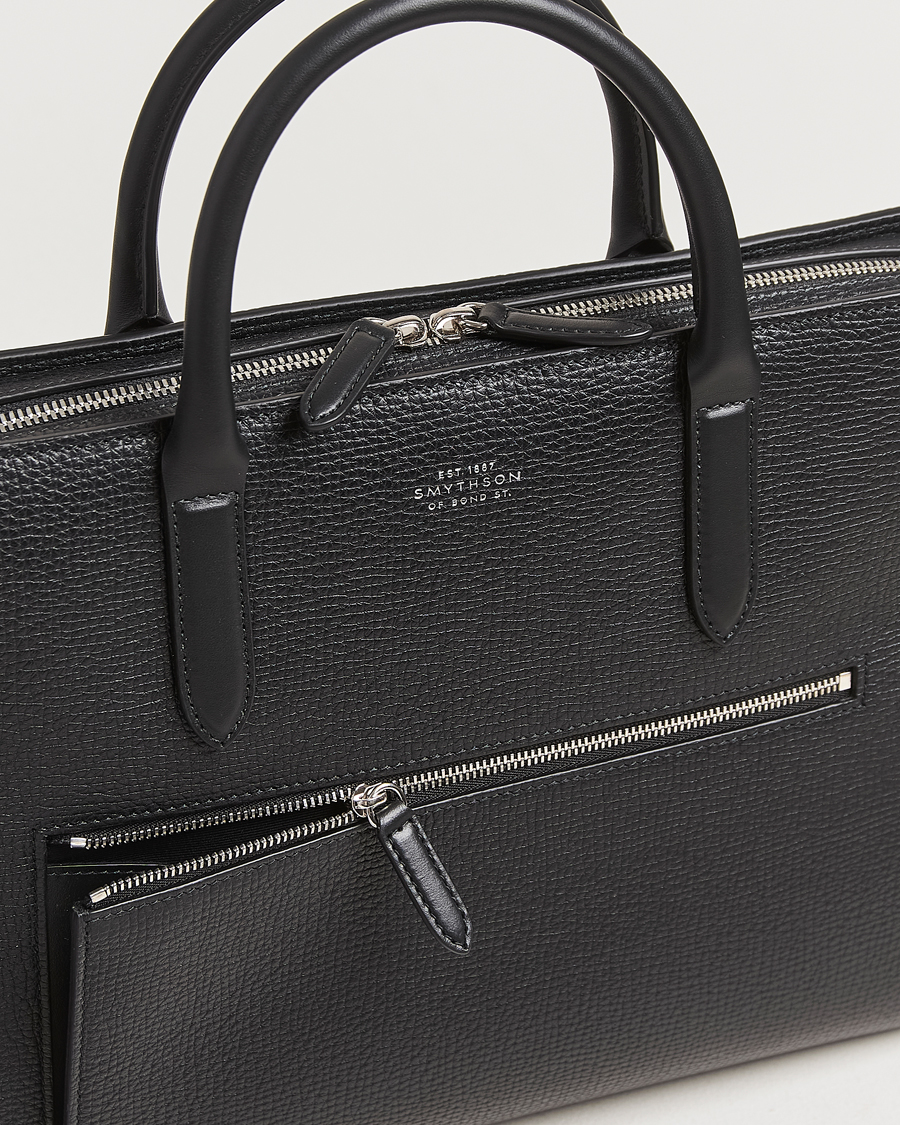 Men | Bags | Smythson | Ludlow Ultra Slim Brefcase With Zip Front Black