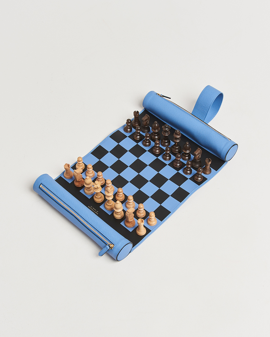 Men | Games | Smythson | Panama Chess Roll Nile Blue