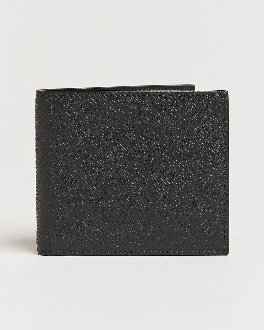 Men | Wallets | Smythson | Panama 6 Card Leather Wallet Black