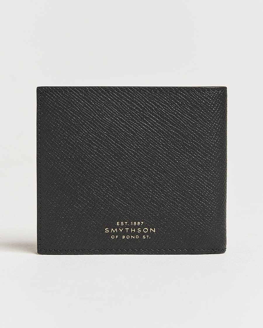 Men | Wallets | Smythson | Panama 6 Card Leather Wallet Black