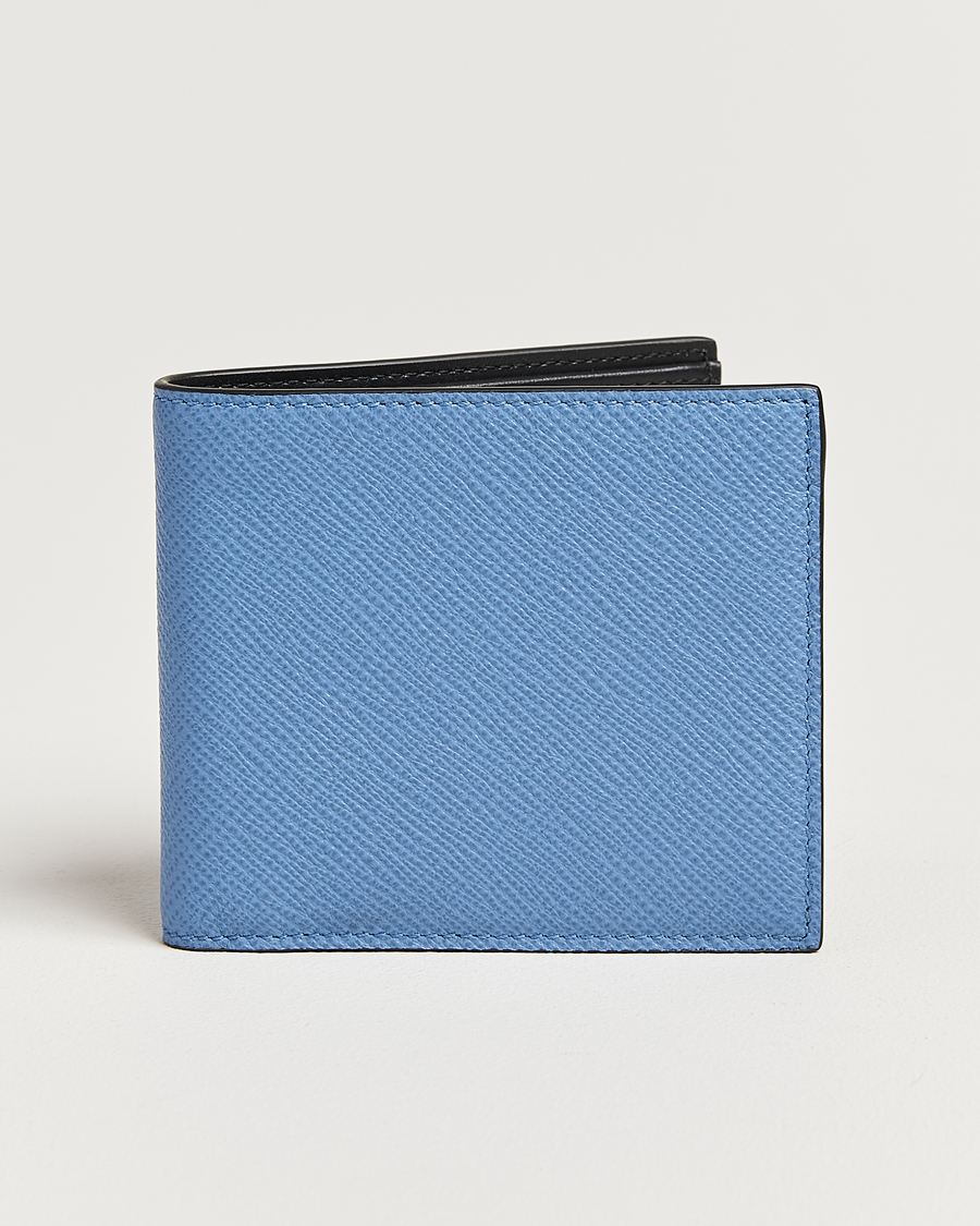 Men | Wallets | Smythson | Panama 6 Card Leather Wallet Nile Blue