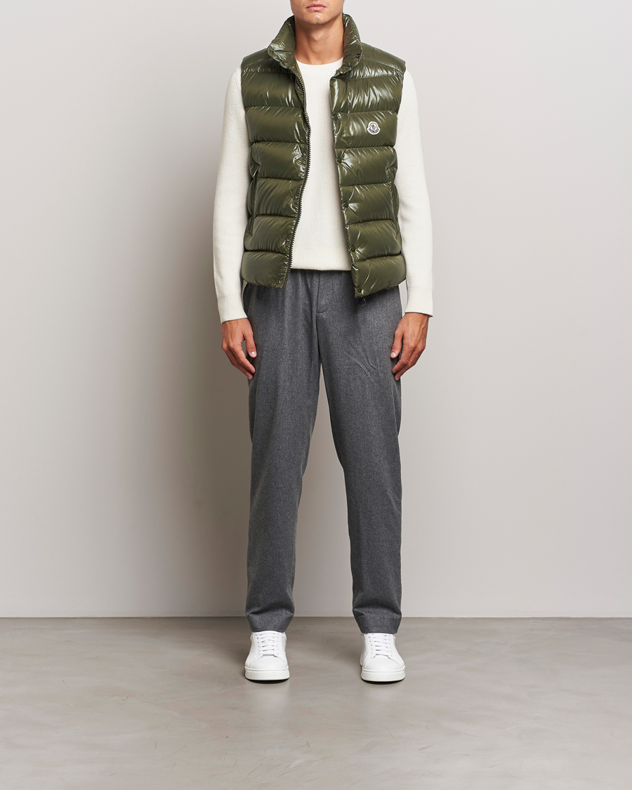 Men | Trousers | Moncler | Flannel Drawstring Pants Grey Melange