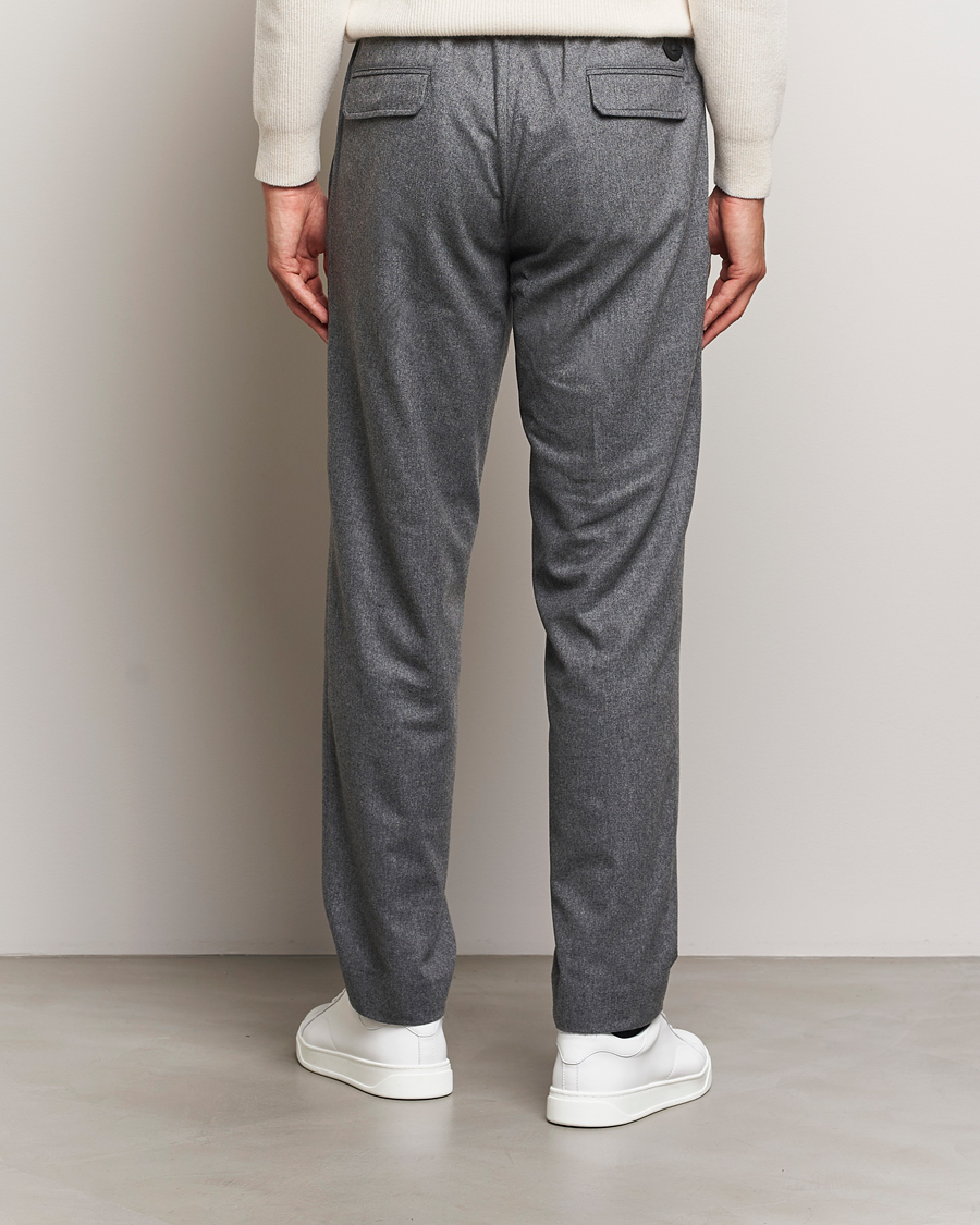 Men | Trousers | Moncler | Flannel Drawstring Pants Grey Melange