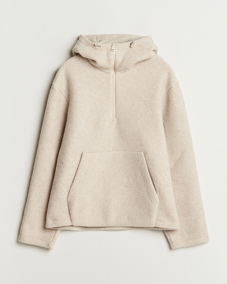 Men | Sweaters & Knitwear | Moncler | Half Zip Hoodie Beige
