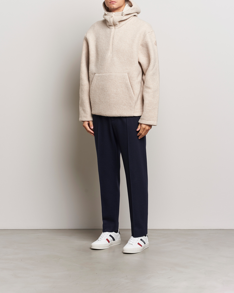 Men | Sweaters & Knitwear | Moncler | Half Zip Hoodie Beige